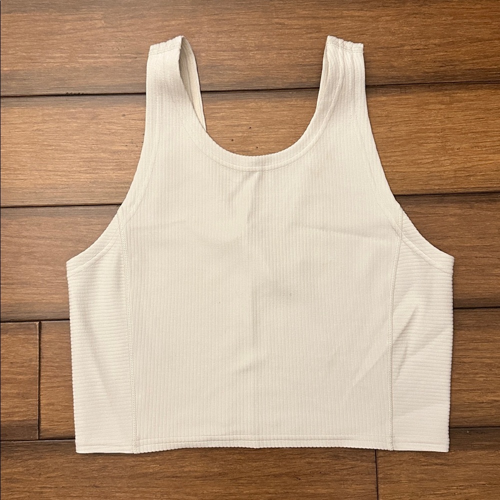 Lululemon Ribbed Softstreme Cropped White Tank Top Size 8 - Picture 4 of 8